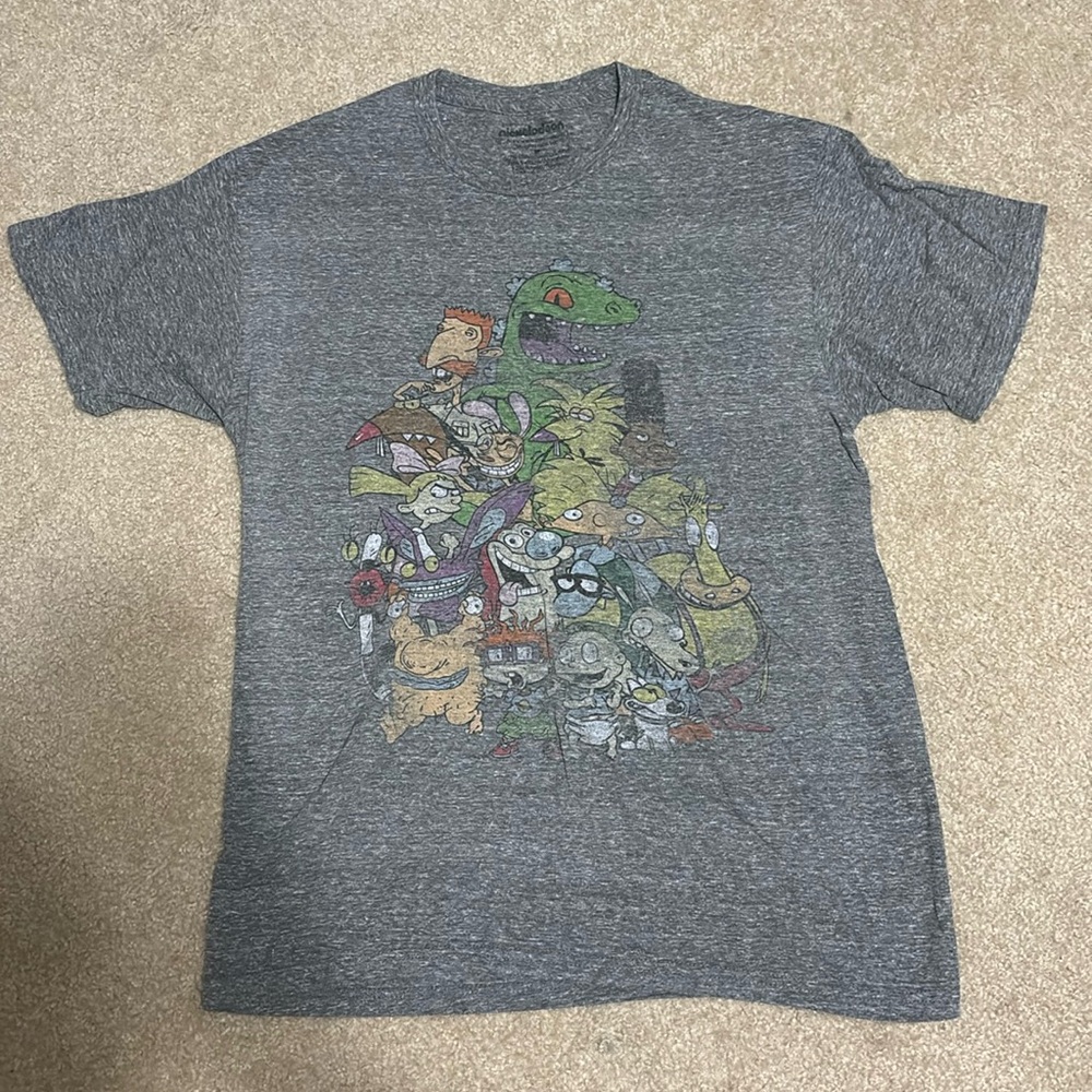 Nickelodeon T-Shirt, 90s Style, Faded Design, Good Condition! Adult Size Medium